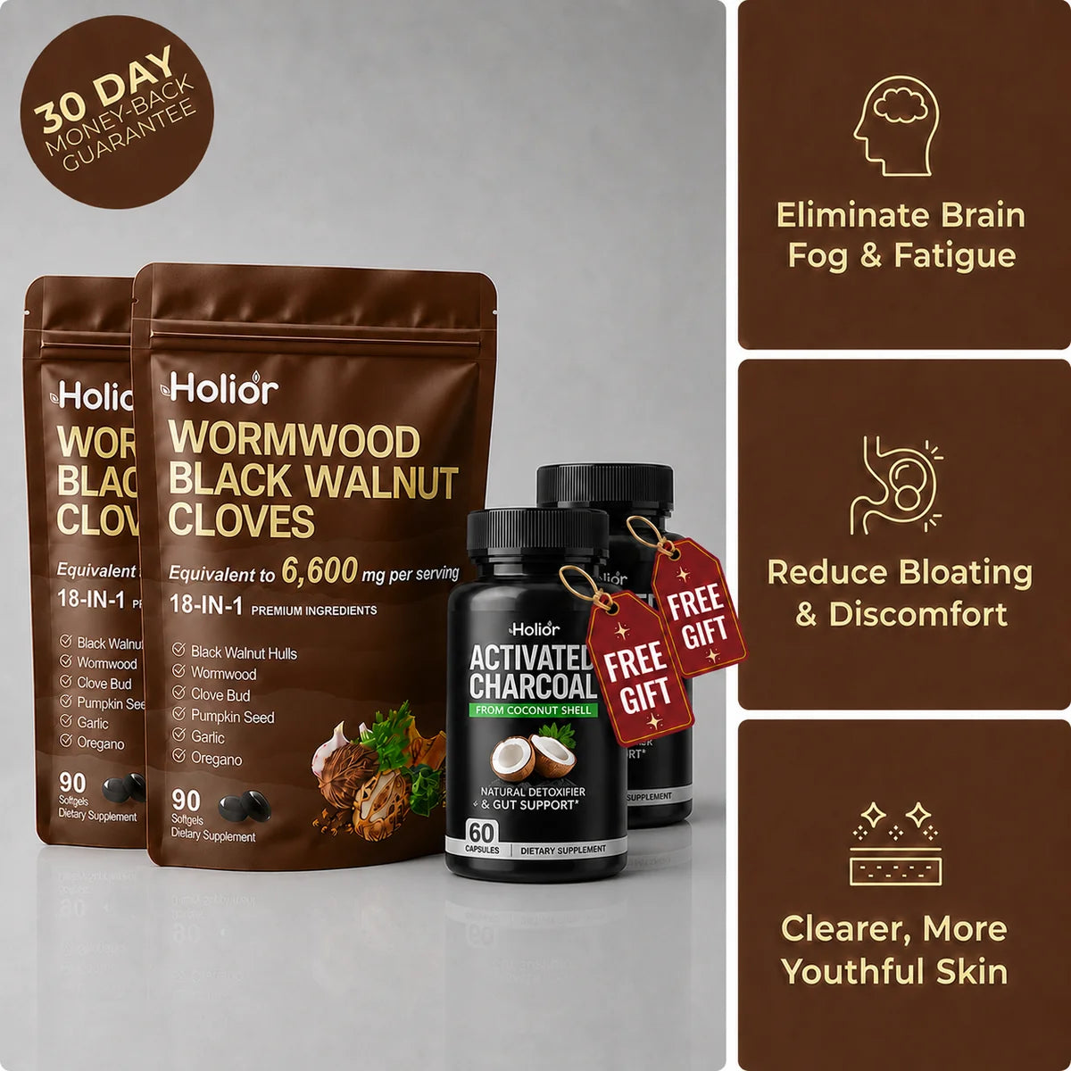 Flush Out Hidden Parasites & Larva in Just 14 Days with Wormwood Black Walnut Cloves