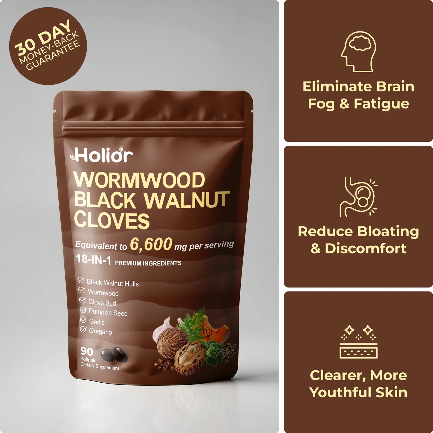 Flush Out Hidden Parasites & Larva in Just 14 Days with Wormwood Black Walnut Cloves